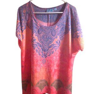 Avenue Size 18/20 Paisley Print Top Pullover Blouse